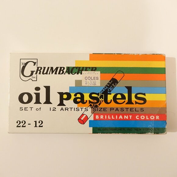 Set of 12 Grumbacher Oil Pastels Vintage JAPAN lots of life left - Picture 2 of 5